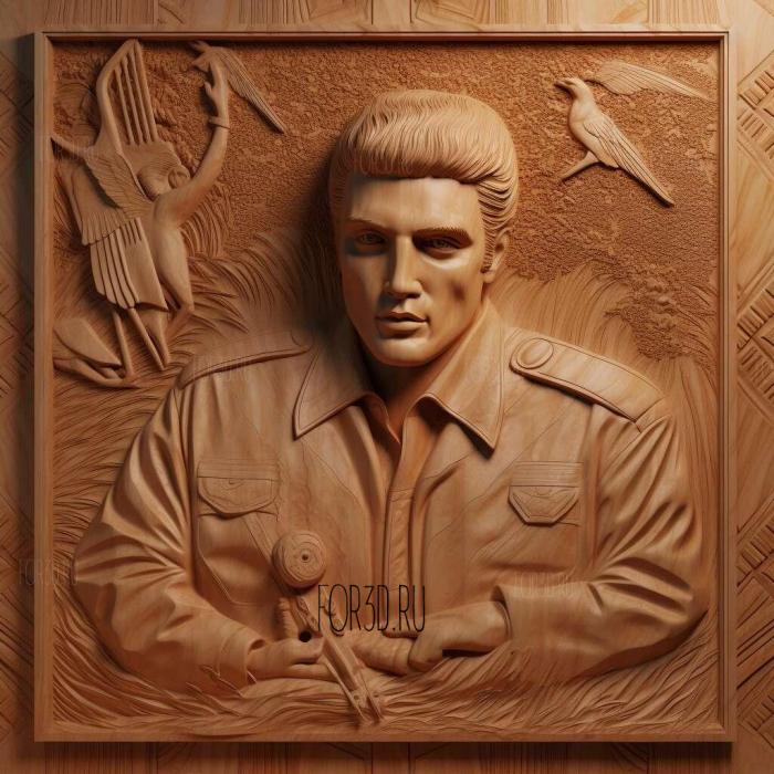 Elvis Presley 3 stl model for CNC